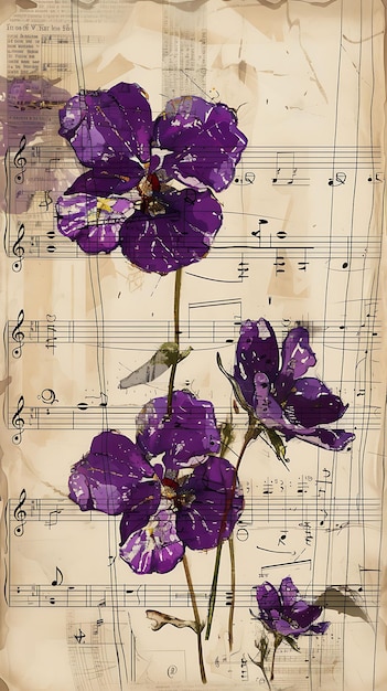 Zdjęcie kwiatowe kolaże tła cyfrowa natura i botaniczne abstrakty z akwarelami