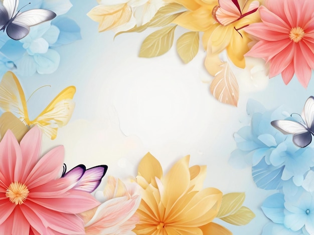 Kwiatowe motyle tła najlepszej jakości hiper realistyczne tapety obraz banner szablon