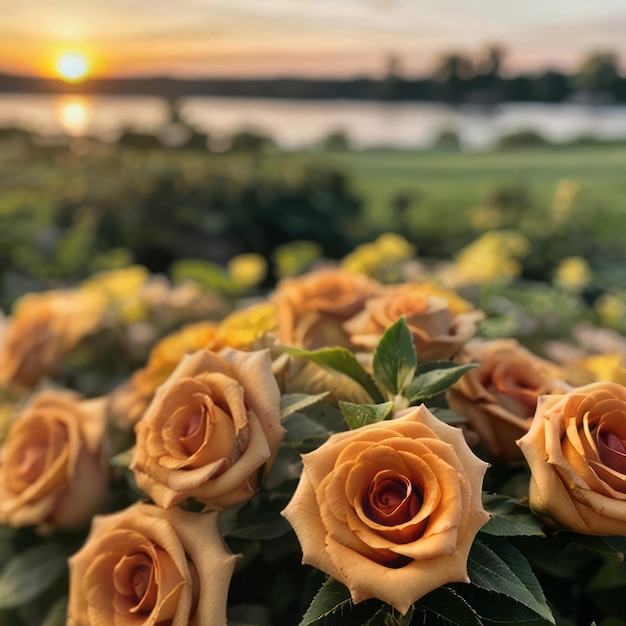 Kwiatowe zbliżenia Złota godzina HD Fotografia wschodu słońca