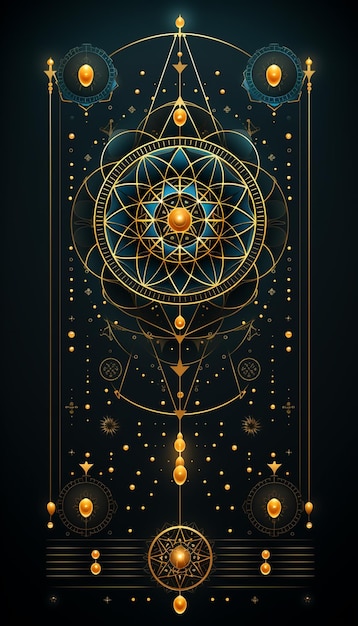 Kwiatowy symbol astrologiczny zodiaku tło karty tarota gwiazda księżyc wszechświat astrologia AI wygenerowany