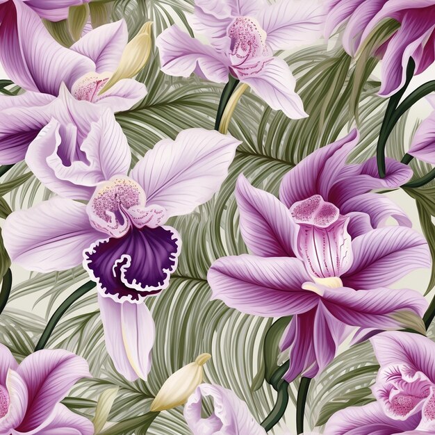 Kwiatowy wzór orchidei do projektu plakatu