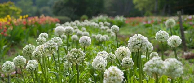 Kwiaty czosnku Allium siculum Miód lilia sycylijska