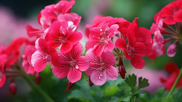 Kwiaty geranium wysokiej jakości obraz w ogrodzie