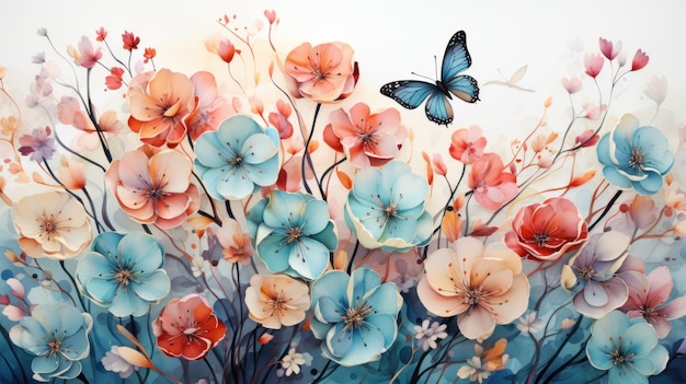 Kwiaty i motyle