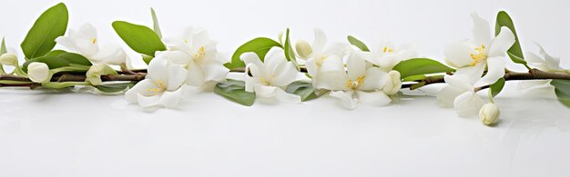 Kwiaty jaśminu na białej powierzchni
