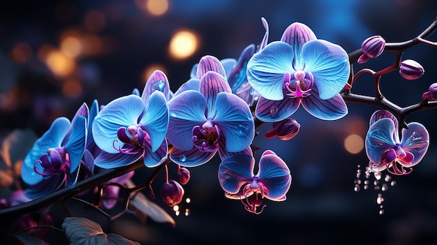 Kwiaty orchidei Generative Ai