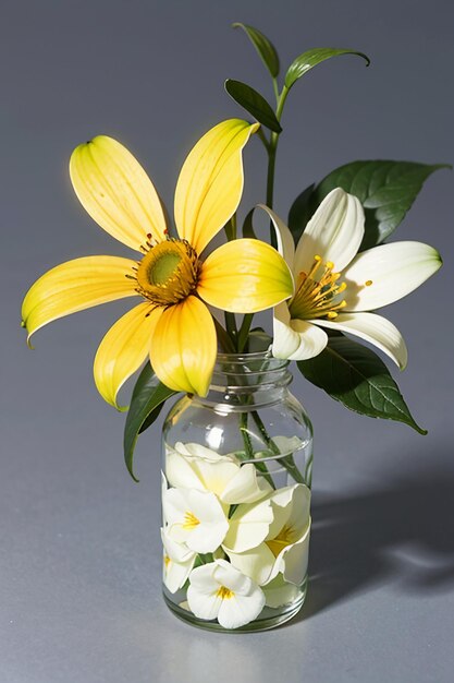 Zdjęcie kwiaty szklana butelka dekoracja zbliżenie piękna kreatywna tapeta tło ilustracja