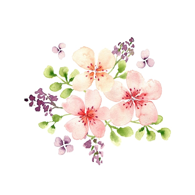 Kwiaty w pastelowych kolorach akwareli Delikatne wzornictwo szablonów kwiatów brzoskwini do projektowania ślubu