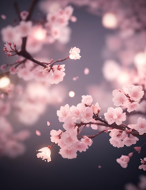 Kwitnące białe i różowe wiosenne kwiaty na gałązkach drzew owocowych