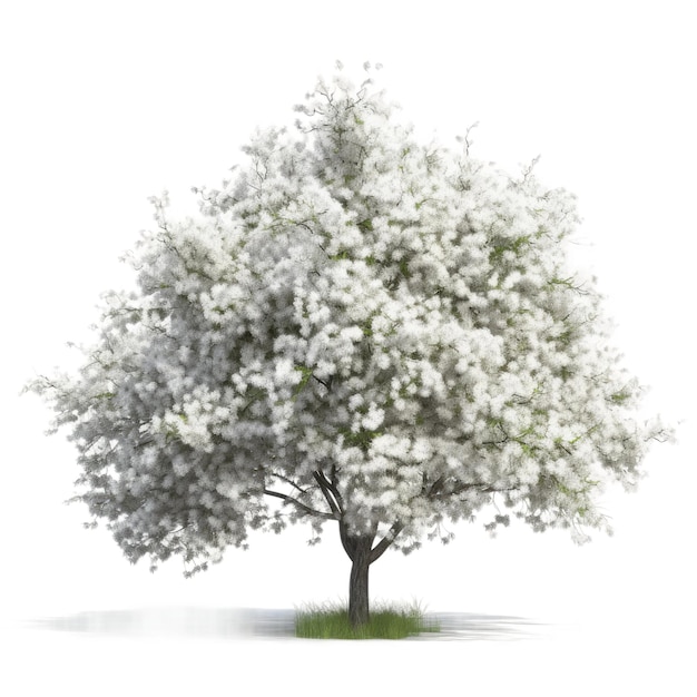 Kwitnące drzewo Przezroczyste izolowane tło AI