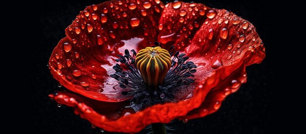 Zdjęcie kwitnące iluzje hiperrealizm czerwonych kwiatów maku