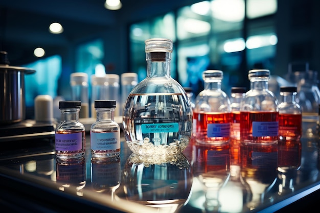 Laboratorium nowoczesne butelki dla płynów sprzęt chemiczny przemysł Generatywna sztuczna inteligencja