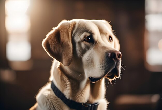 Labrador retriever leżący pod drzewem w deszczu