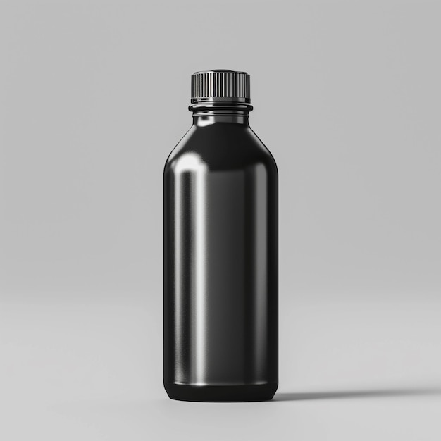 Ładna czarna butelka aluminiowa do eleganckiej prezentacji produktu