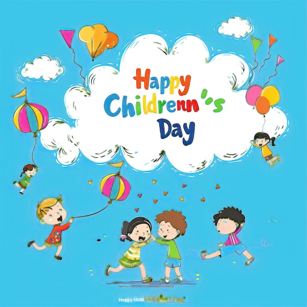 Ładna ilustracja wektorowa na Dzień Dziecka z dziećmi