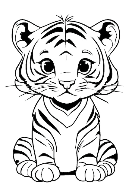 Ładna ilustracja z książki do malowania dla tygrysa.