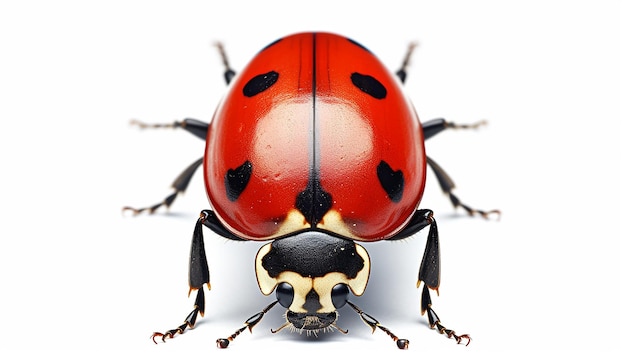 Zdjęcie Ładne miejsca ladybug elevation front view izolowany