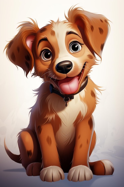 ładny brązowy pies kreskówka