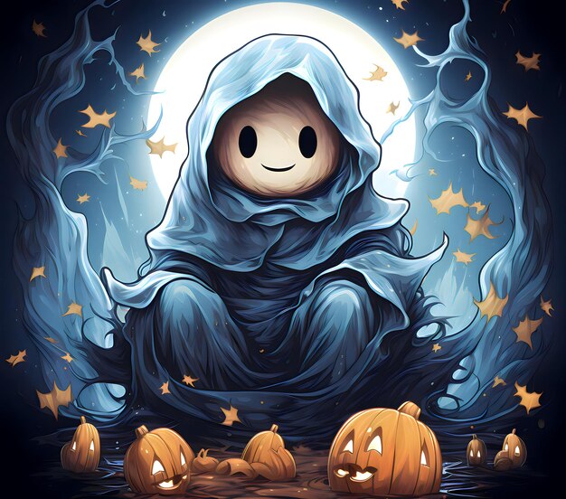 Ładny duch w temacie Halloween