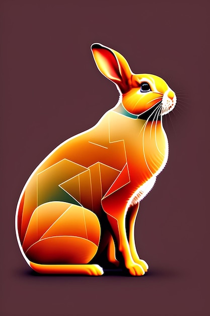Ładny królik w geometrycznych kształtach Wektor królika