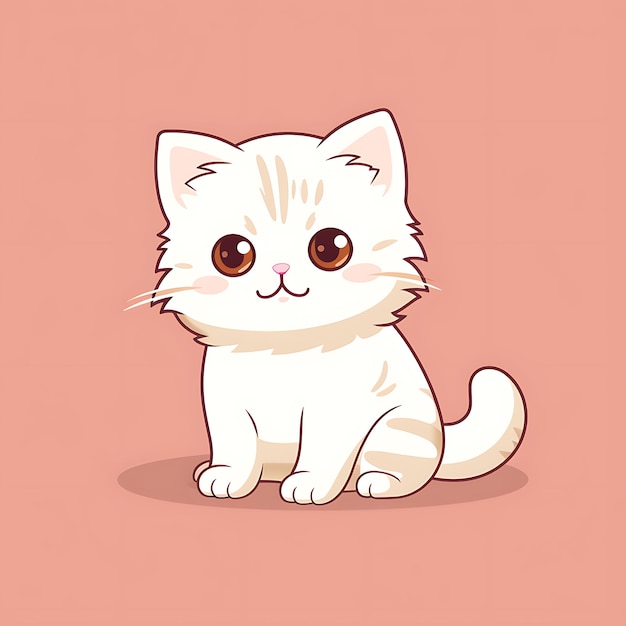 ładny pluszowy kot w jednolitym kolorze tła