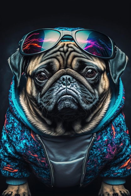 Ładny stylowy portret psa