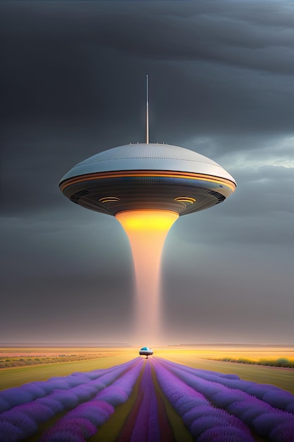 Zdjęcie lądowanie ufo na polu