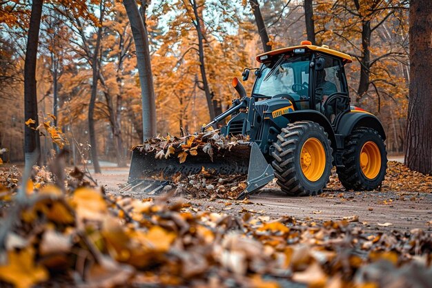 Ładówka skid steer z przymocowaniem do miotły kątowej zamiatająca szczątki skid Steer fotografowanie obrazu