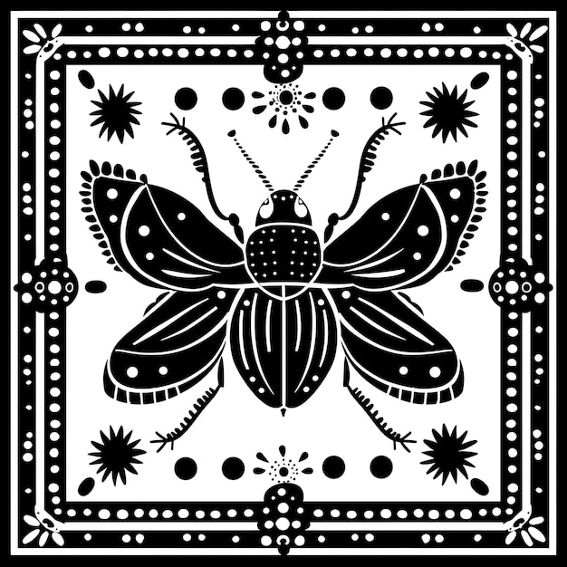 Zdjęcie ladybug cnc cut art z skrzydłami i plamami do dekoracji w koszulce t-shirt tattoo print art design ink