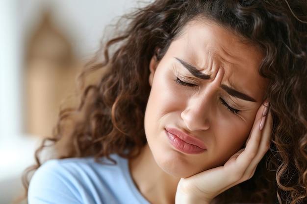 Łagodny wyraz kobiecego bólu zębów