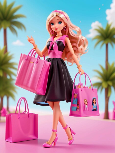 Zdjęcie lalka barbie modne zakupy