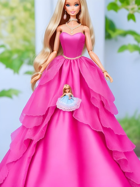 Zdjęcie lalka barbie w różowej sukience