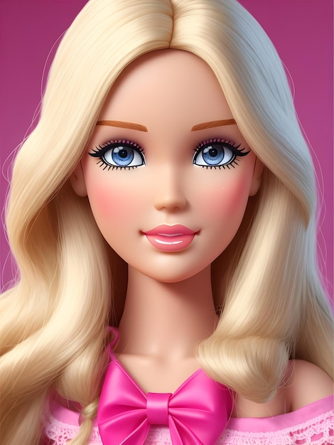 Lalka Barbie w różowej sukience