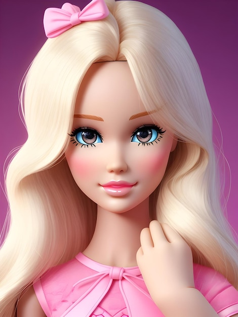 Lalka Barbie w różowej sukience