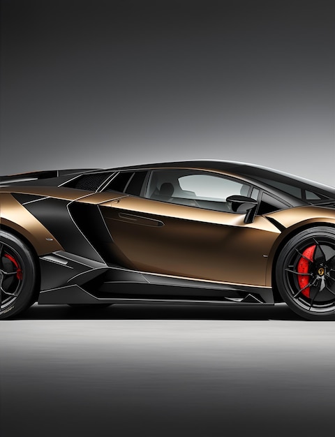 Lamborghini widok boczny złoty