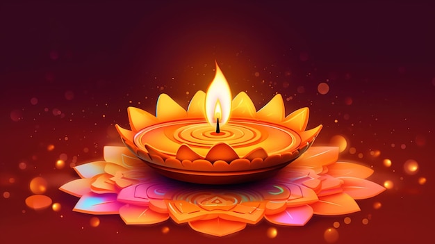 Lampa diwali z płomieniem