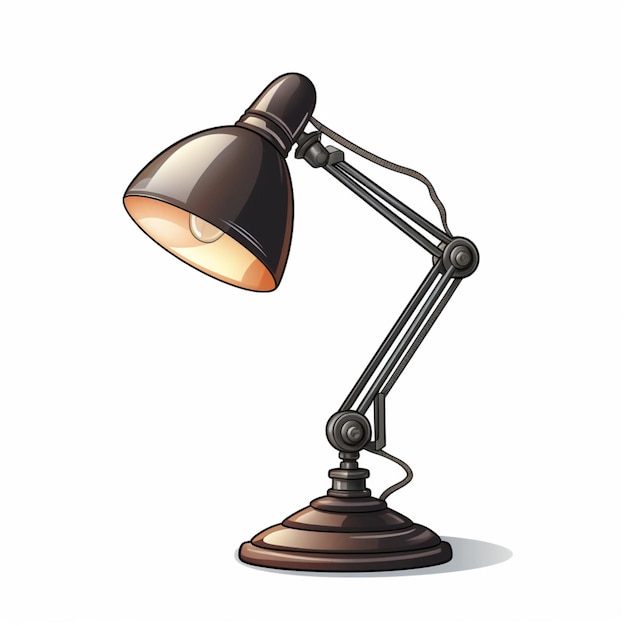 Zdjęcie lampa do czytania 2d ilustracja kreskówkowa na białym tle