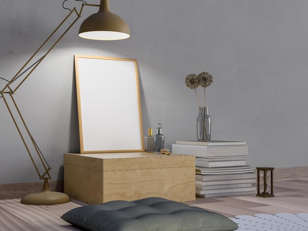Lampa elektryczna na stole przy ścianie w domu