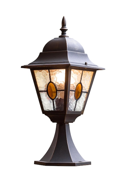 Lampa ogrodowa na białym tle