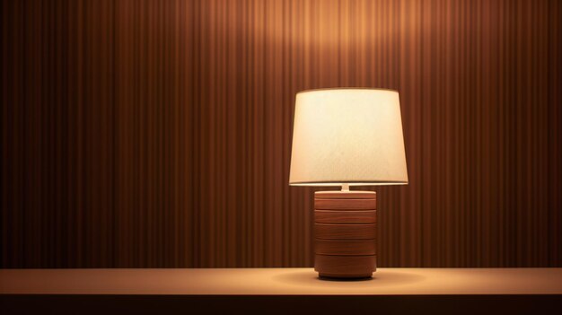 Lampa stojąca na stole z abażurem