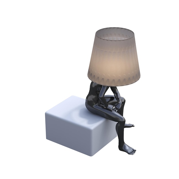 lampa stołowa izolowana na białym tle lampa pokojowa ilustracja 3D cg render