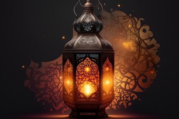 Lampa z napisem ramadan