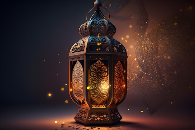 Lampa z napisem ramadan