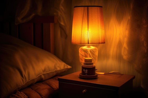 Lampka nocna ze ściemniaczem i miękkim światłem stworzona za pomocą generatywnej sztucznej inteligencji