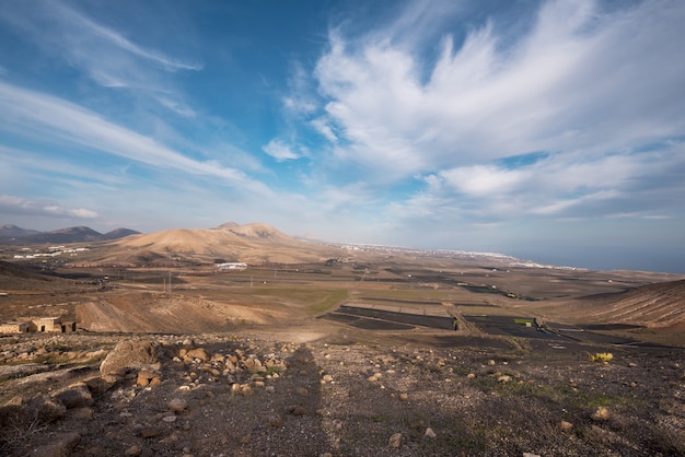 Lanzarote krajobraz z Femes widzenia, Wyspy Kanaryjskie, Hiszpania.