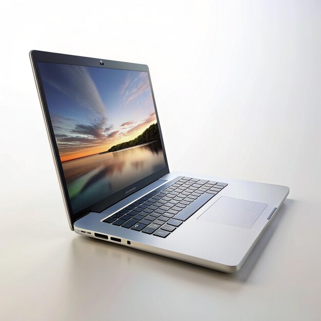 laptop na białym tle 3D rendering komputer