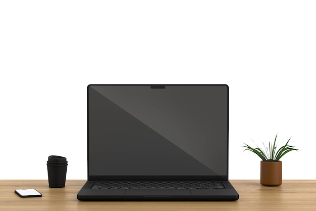Laptop na drewnianym stole
