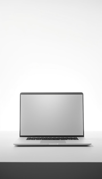 Zdjęcie laptop otwarty na białym stole