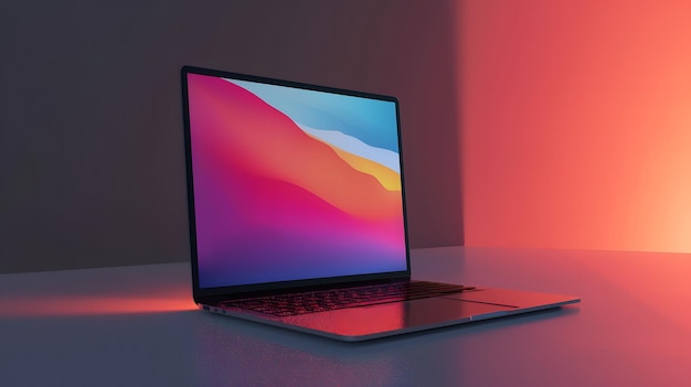 Zdjęcie laptop z kolorowym ekranem, na którym jest napisane 