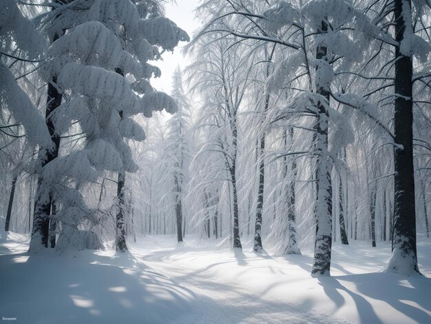 Las sosnowy w sezonie zimowym Boże Narodzenie